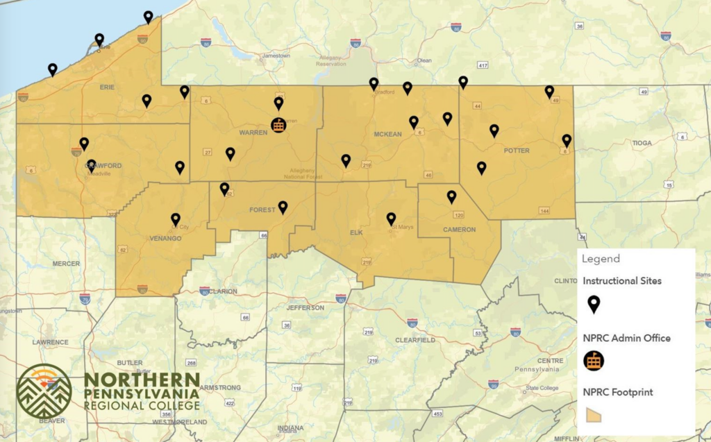 Locations of regions that NPRC are located